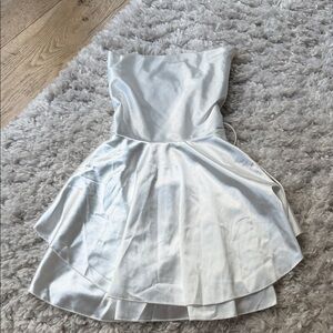 Satin White Strapless Party Dress